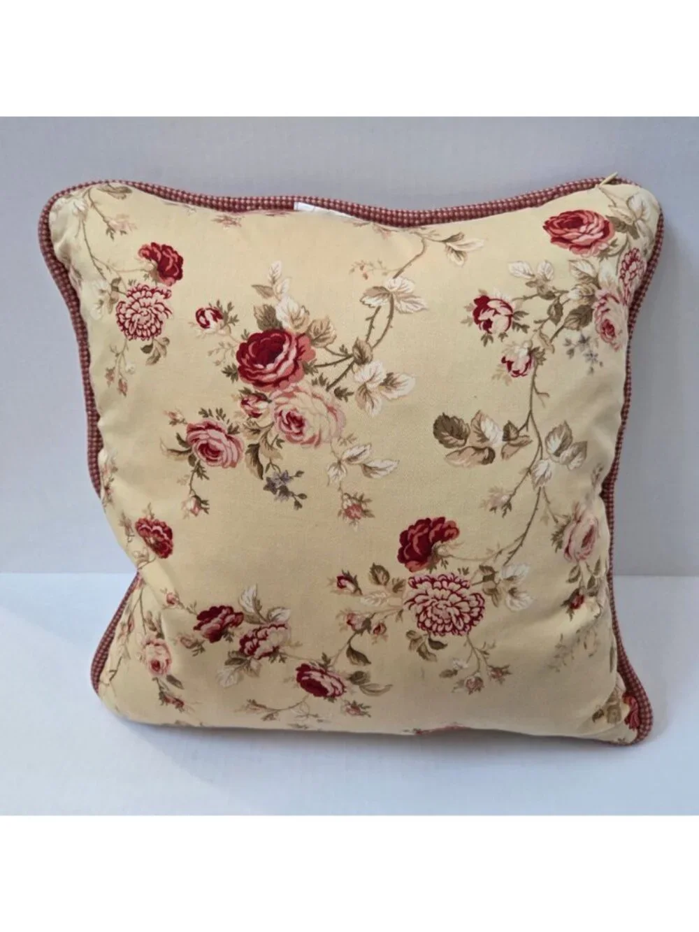 Waverly Sonata Harbor House Decorative Feather Pillow Red Floral 18